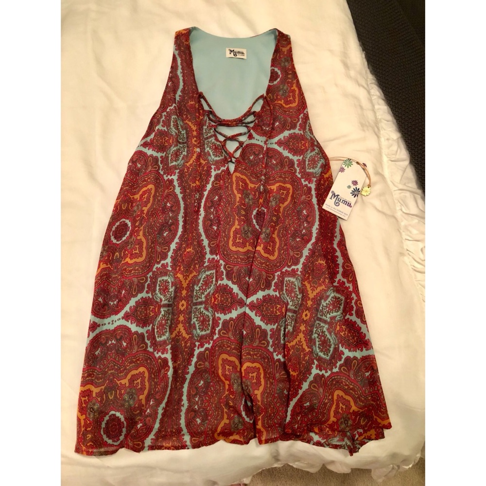 Show me your mumu lace up tunic dress